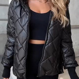 Nadia | Bordó Színű Steppelt Kabát