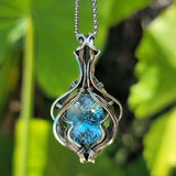 Léna - Kék vintage nyaklánc ezüstben