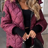 Nadia | Bordó Színű Steppelt Kabát