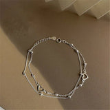 Zelda - Állítható ezüst szív karkötő